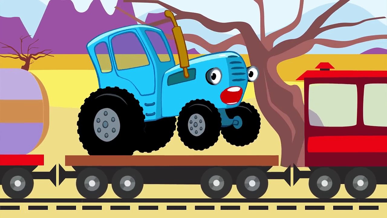 Песенки про машинки трактор. Тракторы и машинки для малышей. Синий трактор. Трактор мультяшный для малышей.