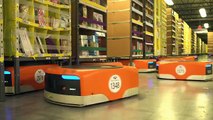 Tour of Amazon Kiva Robots in Warehouse Fulfillment center