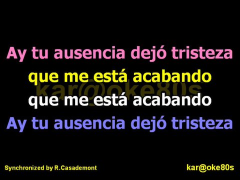 karaoke Tu Ausencia . A. Villareal y D. Bisbal