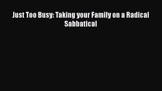 [PDF] Just Too Busy: Taking your Family on a Radical Sabbatical [Download] Full Ebook