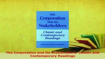 PDF  The Corporation and Its Stakeholders Classic and Contemporary Readings Read Online