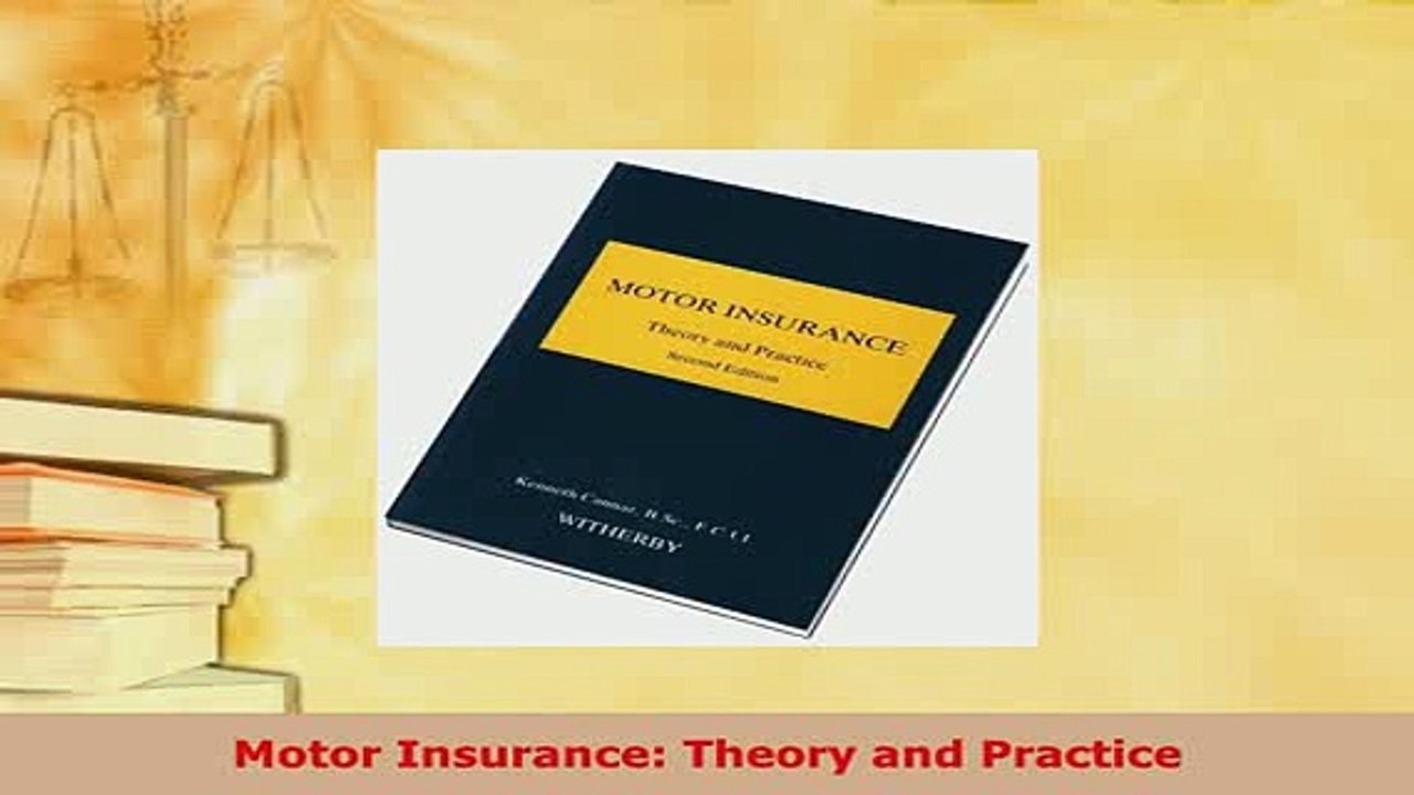 Download  Motor Insurance Theory and Practice PDF Online