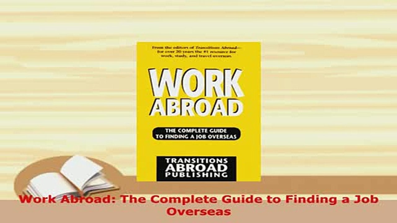 PDF  Work Abroad The Complete Guide to Finding a Job Overseas PDF Online
