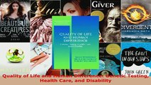 PDF  Quality of Life and Human Difference Genetic Testing Health Care and Disability  EBook