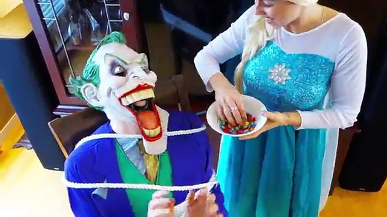 Spiderman & Frozen Elsa vs Joker! w_ Pink Spidergirl, Anna! Prank! Superhero Fun in Real Life -)