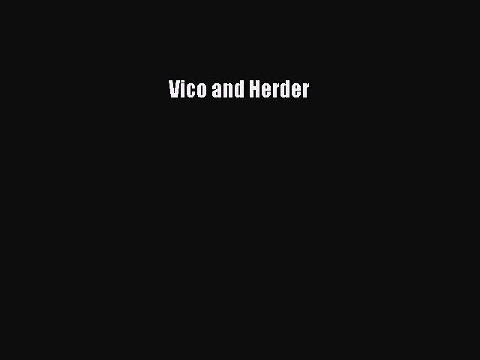 PDF Vico and Herder  EBook