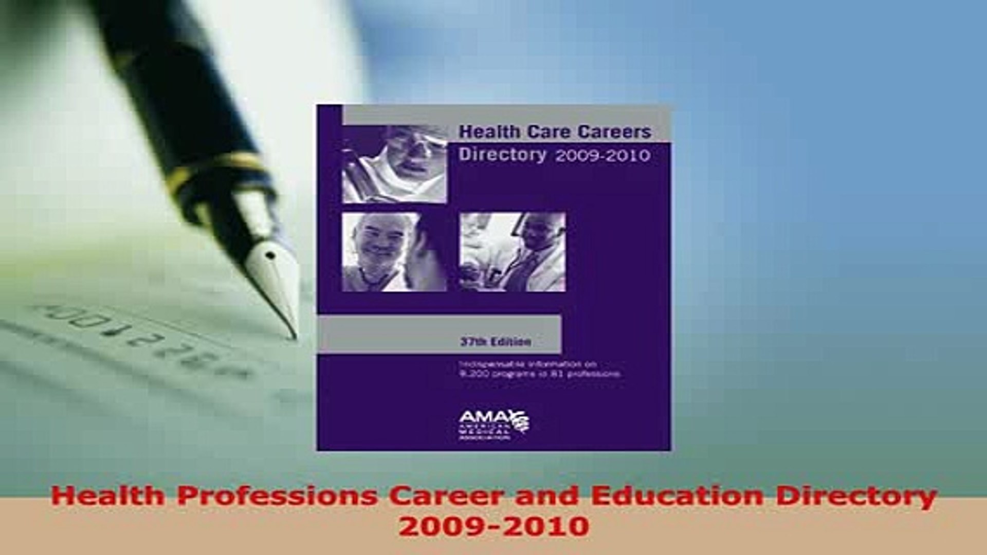 Download Health Professions Career And Education Directory 20092010 Free Books - 