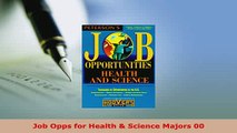PDF  Job Opps for Health  Science Majors 00 Free Books