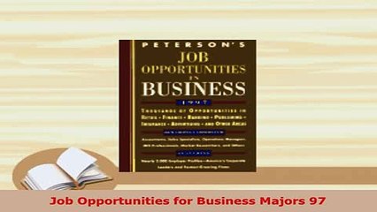 PDF  Job Opportunities for Business Majors 97 Ebook