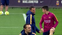 listos para el clasico barca real entrenamiento