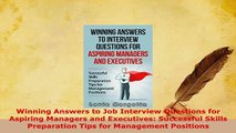 PDF  Winning Answers to Job Interview Questions for Aspiring Managers and Executives PDF Online