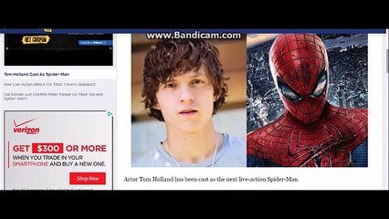 BREAKING NEWS : Tom Holland Cast As Spider Man