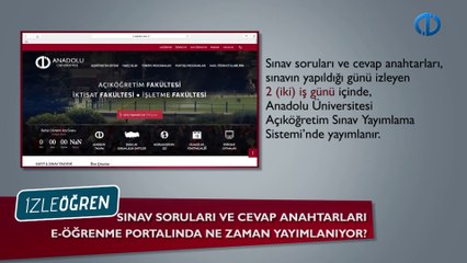 Sınav soruları ve cevap anahtarı e-Öğrenme Portalında ne zaman yayınlanıyor