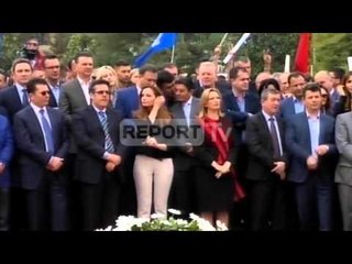 Report TV - Basha kujton 2 prillin në Shkodër në ceremoni mungon Topalli