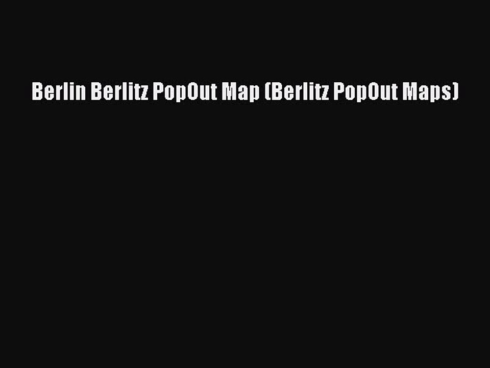 Read Berlin Berlitz PopOut Map (Berlitz PopOut Maps) Ebook Free