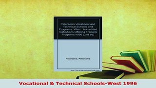 PDF  Vocational  Technical SchoolsWest 1996 PDF Book Free