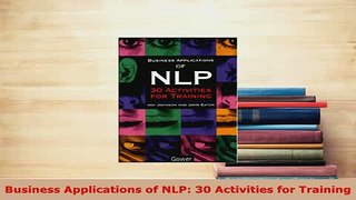 PDF  Business Applications of NLP 30 Activities for Training PDF Book Free