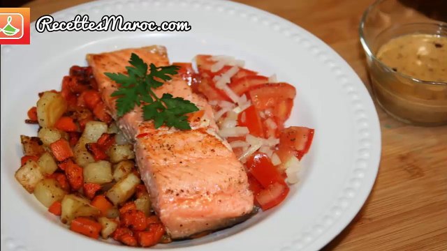 Saumon Grillé & Légumes - Grilled Salmon & Vegetables - سمك والخضر