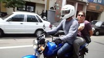 IRAN 2014 Motorbike taxi in streets of Tehran