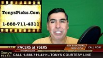 Philadelphia 76ers vs. Indiana Pacers Free Pick Prediction NBA Pro Basketball Odds Preview 4-2-2016