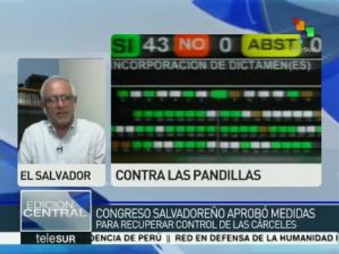Congreso salvadoreño aprueba medidas para combatir la delincuencia