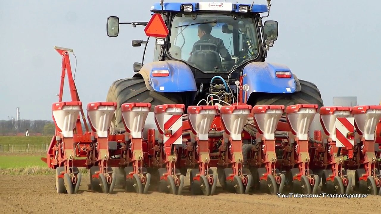 New Holland T6060 Elite & Kverneland Accord Optima HD e-drive Precision Drill - Loonbedrijf Breure