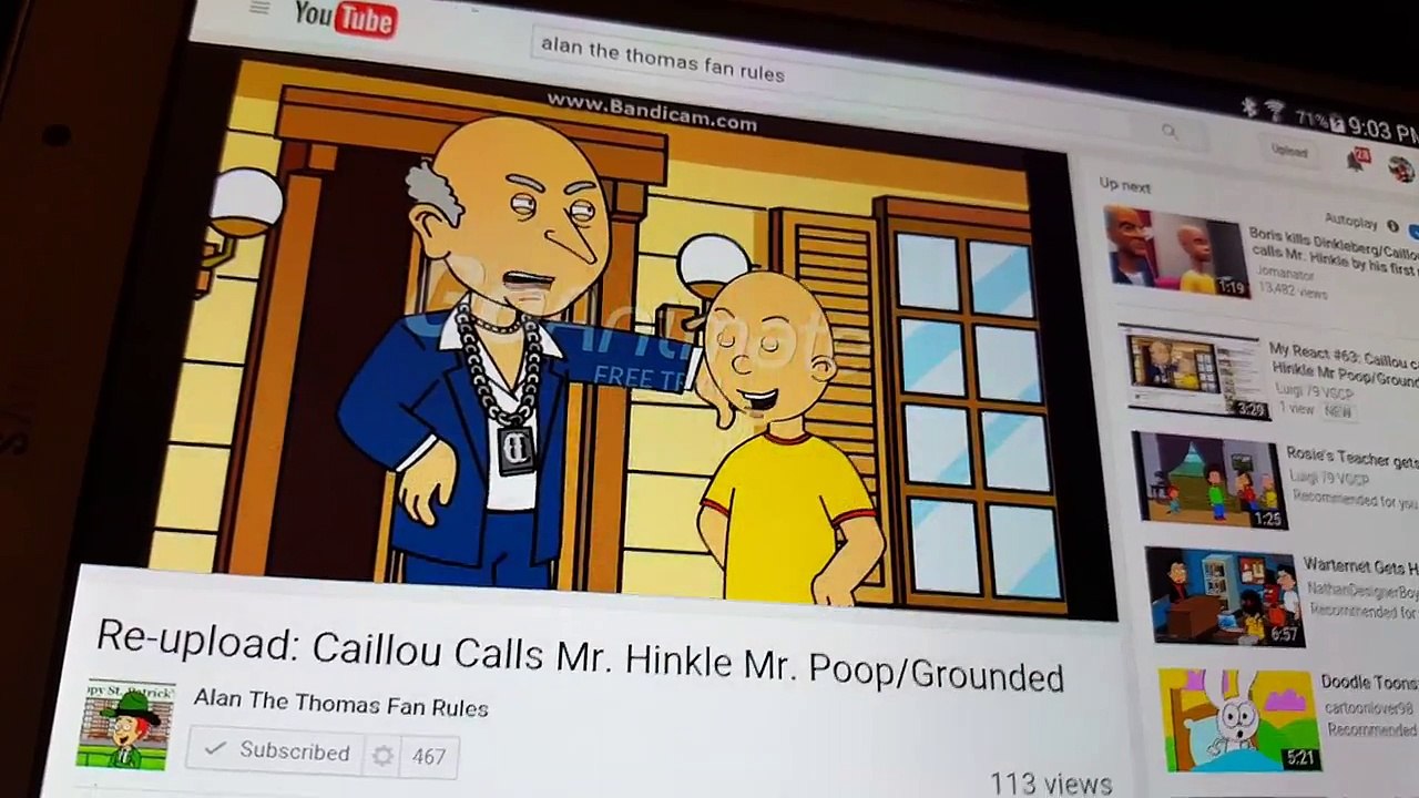 My React Episode 92: Re-upload: Caillou Calls Mr.Hinkle Mr.Poop/Grounded