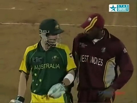 Chris Gayle sledging Michael Clarke Australia v West Indies at Mumbai 2006 Champions Trophy