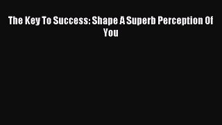 Read The Key To Success: Shape A Superb Perception Of You Ebook Free