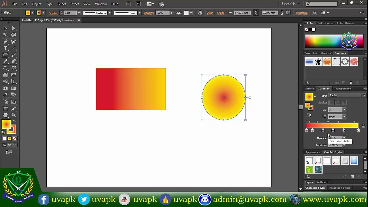 Lecture 20 how to use gradient tool in adobe Illustrator In Hindi Urdu