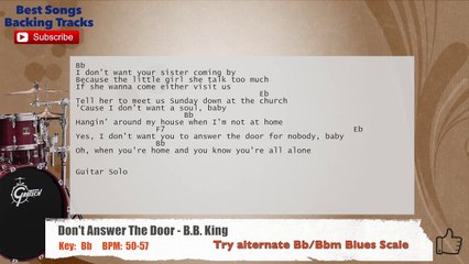 Don't Answer The Door - B.B. King Drums Backing Track with chords and lyrics