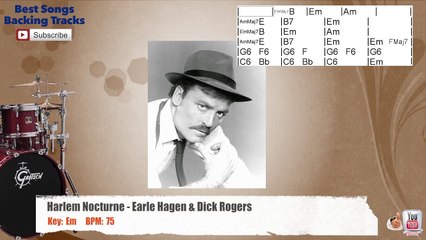 Harlem Nocturne - Earle Hagen & Dick Rogers Drums Backing Track with chords and lyrics
