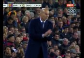 Zidane funny reaction after Cristiano Ronaldo attempt - FC Barcelona vs. Real Madrid