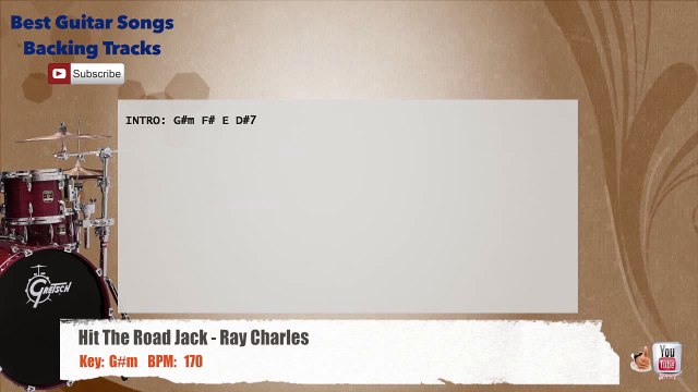 Hit The Road Jack - Ray Charles Drums Backing Track with chords and lyrics