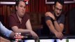 Phil Hellmuth is arguing with Antonio Esfandiari while playing Ace King