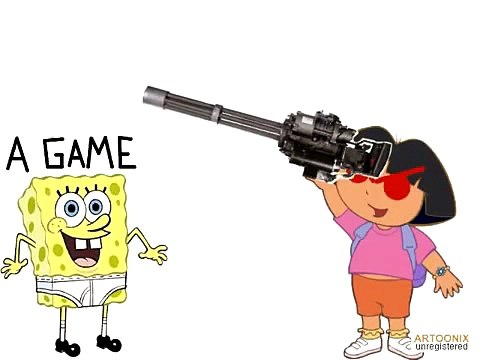 dora the murderer 3!! she killed spongebob!!