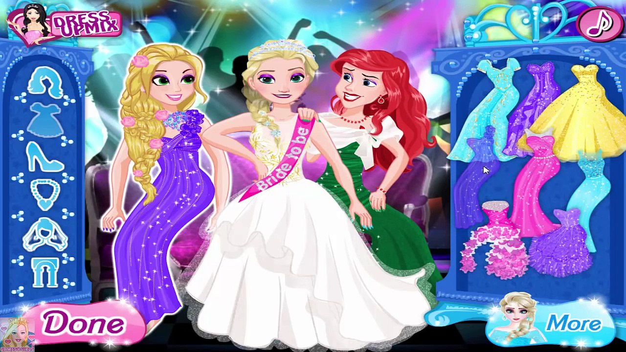Elsa Wedding Party - Disney Princess Elsa Rapunzel Ariel Dress Up Game