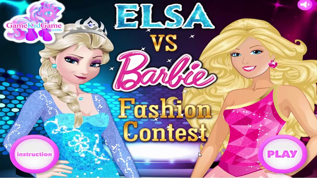 Elsa vs Barbie Fashion Contest - Disney Princess Elsa and Barbie Dress Up Game