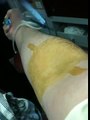 Donating Blood on the Michigan blood bus.