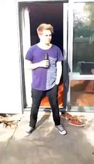 Man gets hit in balls