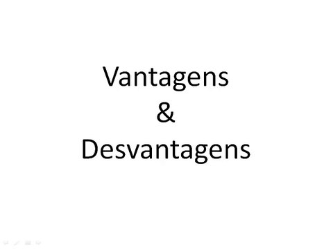 1.3 Vantagens e desvantagens