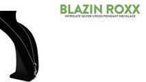 Blazin Roxx Intricate Silver Cross Pendant Necklace - 16”