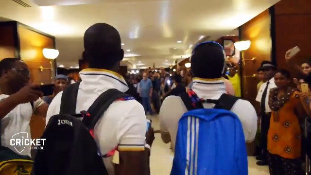 Watch West Indies DANCE and celebrate their semi win -DJ BRAVO and SAMMY