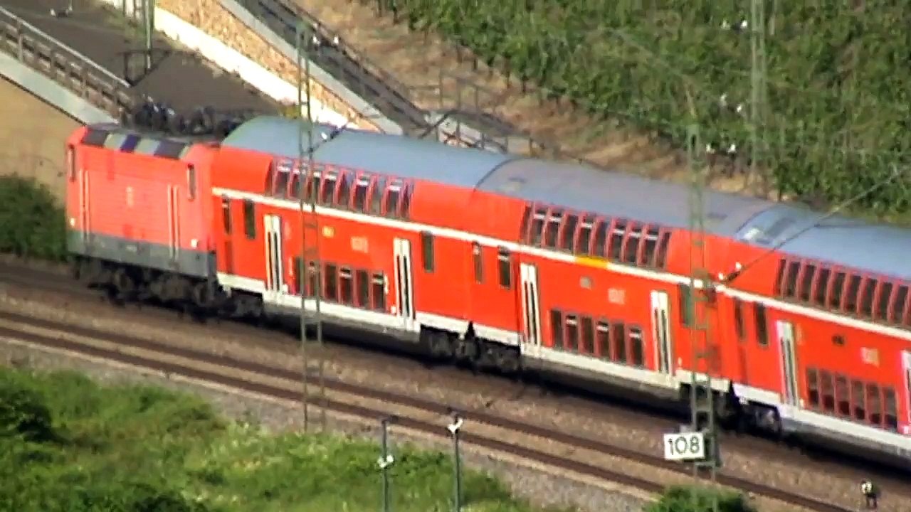 Die Rheinstrecken beim Bopparder Hamm, Crossrail 185, DB185, ICE BR401, 4x 143, 428