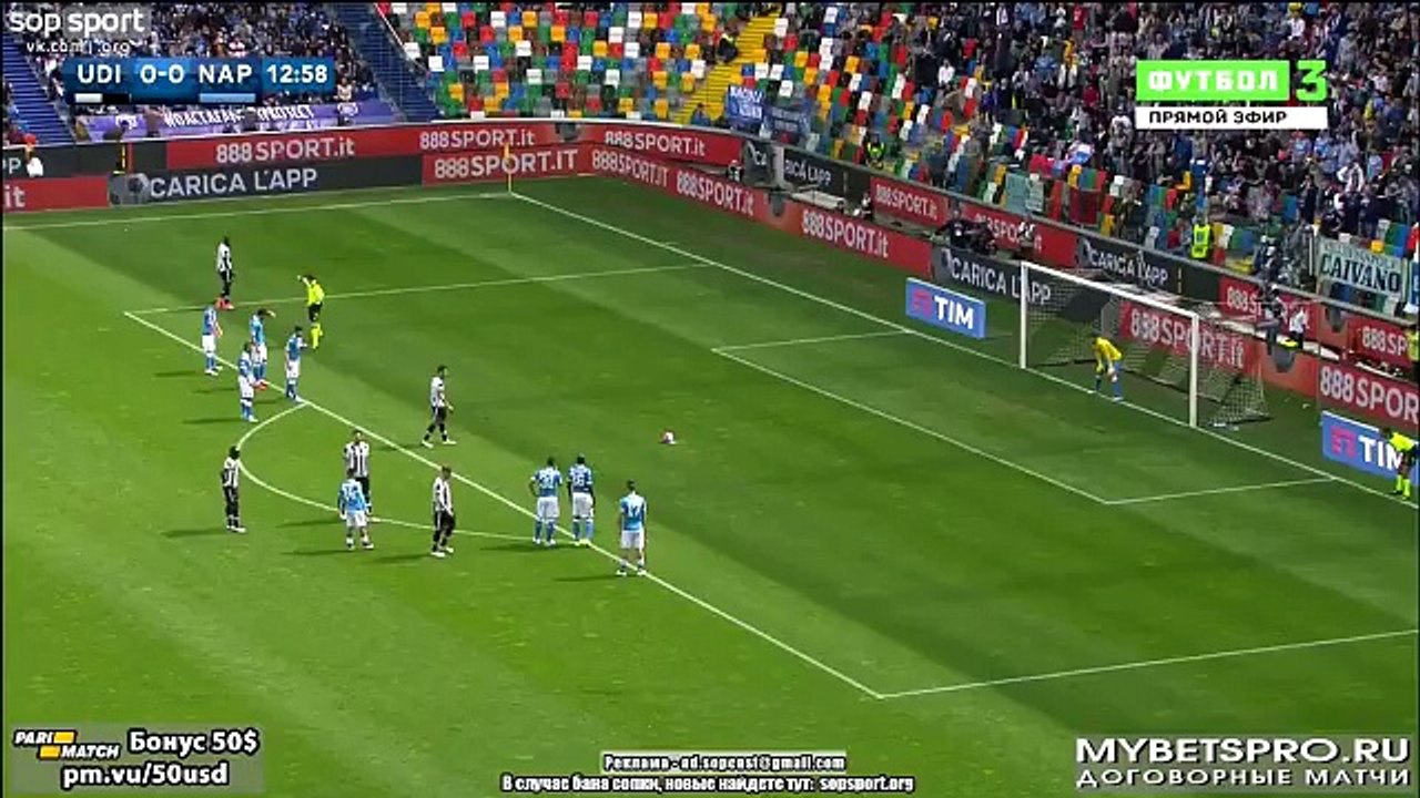 Bruno Fernandes PEnalty Goal - Udinese 1 - 0 SSC Napoli 03.04.2016