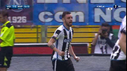 Udinese 1-0 Napoli - Goal Bruno Fernandes HD 03_04_2016