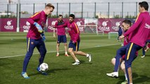 FC Barcelona training session: Attention switches back to Champions League