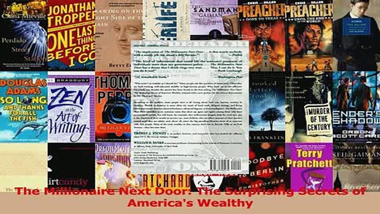 Read  The Millionaire Next Door The Surprising Secrets of Americas Wealthy PDF Free
