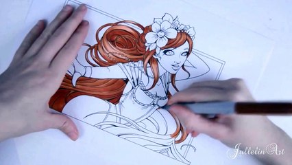 Copics and a Golden Metallic Pencil - Time Lapse Video!