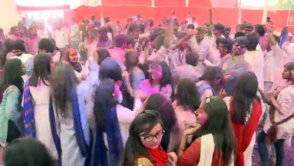 Karachi University Students Celebrating Holi